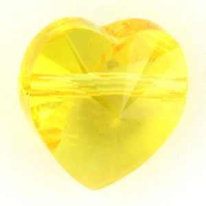 5742 - 10mm Swarovski Crystal Heart Bead - Light Topaz 5742 - 10mm Swarovski Crystal Heart Bead - Light Topaz