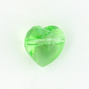 5742 - 10mm Swarovski Crystal Heart Bead - Peridot 5742 - 10mm Swarovski Crystal Heart Bead - Peridot