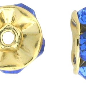 3606 - 6mm Swarovski Rhinestone Gold Plated Rondelle - Sapphire 3606 - 6mm Swarovski Rhinestone Gold Plated Rondelle - Sapphire