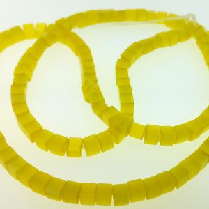 9509 - 4mm Square Cat's Eye (16" Strand) - Yellow