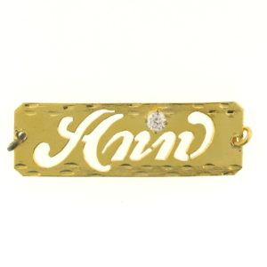 # 9719 - 14K Gold Filled Name Plate For Bracelet - Ann # 9719 - 14K Gold Filled Name Plate For Bracelet - Ann