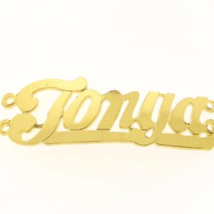 # 9715 - 14K Gold Filled Name Plate For 2 Line Bracelet - Tonya # 9715 - 14K Gold Filled Name Plate For 2 Line Bracelet - Tonya