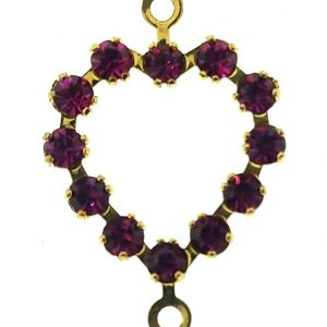 37213 - Swarovski Heart With Multi Stones - Fuchsia 37213 - Swarovski Heart With Multi Stones - Fuchsia