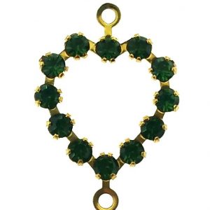 37213 - Swarovski Heart With Multi Stones - Green Turmaline 37213 - Swarovski Heart With Multi Stones - Green Turmaline