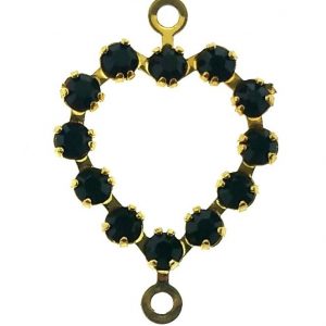 37213 - Swarovski Heart With Multi Stones - Jet 37213 - Swarovski Heart With Multi Stones - Jet