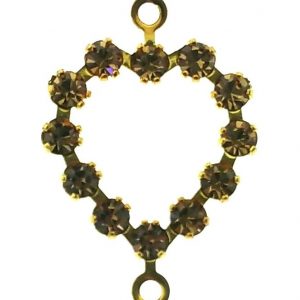 37213 - Swarovski Heart With Multi Stones - Lt.Col Topaz 37213 - Swarovski Heart With Multi Stones - Lt.Col Topaz