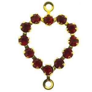 37213 - Swarovski Heart With Multi Stones - Light Siam 37213 - Swarovski Heart With Multi Stones - Light Siam