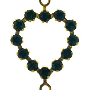 37213 - Swarovski Heart With Multi Stones - Montana 37213 - Swarovski Heart With Multi Stones - Montana