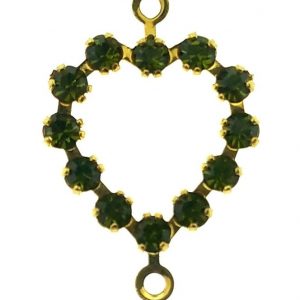 37213 - Swarovski Heart With Multi Stones - Olivine 37213 - Swarovski Heart With Multi Stones - Olivine
