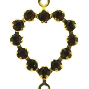 37213 - Swarovski Heart With Multi Stones - Smoked Topaz 37213 - Swarovski Heart With Multi Stones - Smoked Topaz