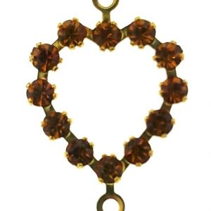 37213 - Swarovski Heart With Multi Stones - Topaz 37213 - Swarovski Heart With Multi Stones - Topaz