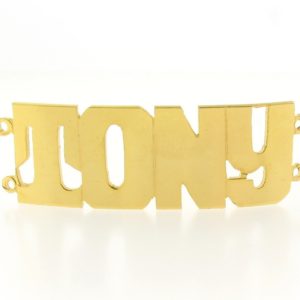 # 9714 - 14K Gold Filled Name Plate For 2 Line Bracelet - TONY # 9714 - 14K Gold Filled Name Plate For 2 Line Bracelet - TONY
