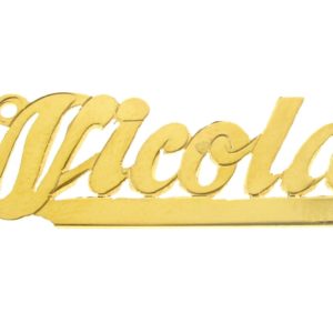# 9617 - 14K Gold Filled Name Plate For Necklace - Nicola # 9617 - 14K Gold Filled Name Plate For Necklace - Nicola