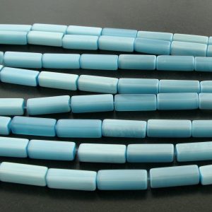 9511 - 4x13mm Rectangle Cat's Eye Beads (16" Strand)- Turquoise