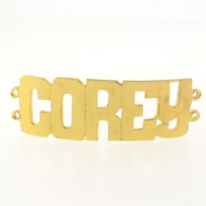 # 9738 - 14K Gold Filled Name Plate For 2 Line Bracelet - COREY # 9738 - 14K Gold Filled Name Plate For 2 Line Bracelet - COREY