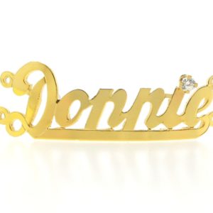 # 9739 - 14K Gold Filled Name Plate For 2 Line Bracelet - Dannie # 9739 - 14K Gold Filled Name Plate For 2 Line Bracelet - Dannie