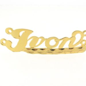 # 9740 - 14K Gold Filled Name Plate For 2 Line Bracelet - Ivon # 9740 - 14K Gold Filled Name Plate For 2 Line Bracelet - Ivon