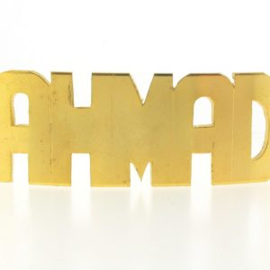 # 9742 - 14K Gold Filled Name Plate For 2 Line Bracelet - AHMAD # 9742 - 14K Gold Filled Name Plate For 2 Line Bracelet - AHMAD