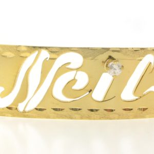# 9750 - 14K Gold Filled Name Plate For 2 Line Bracelet - Neil # 9750 - 14K Gold Filled Name Plate For 2 Line Bracelet - Neil