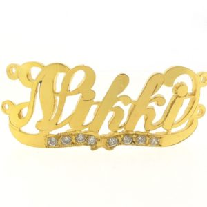 # 9752 - 14K Gold Filled Name Plate For 2 Line Bracelet - Nikki # 9752 - 14K Gold Filled Name Plate For 2 Line Bracelet - Nikki