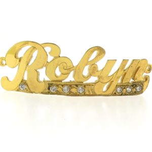 # 9765 - 14K Gold Filled Name Plate For Bracelet - Robyn # 9765 - 14K Gold Filled Name Plate For Bracelet - Robyn