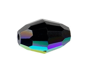 5200 - 12x8mm Swarovski Crystal Oval Bead - Jet AB