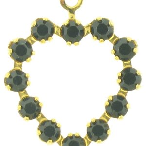 37212 - Swarovski Multi Stone Heart - Jet 37212 - Swarovski Multi Stone Heart - Jet