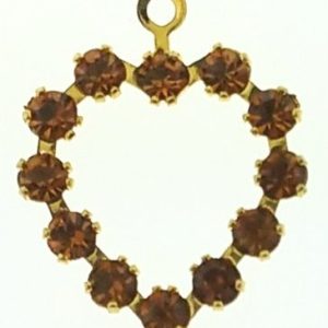 37212 - Swarovski Multi Stone Heart - Topaz 37212 - Swarovski Multi Stone Heart - Topaz