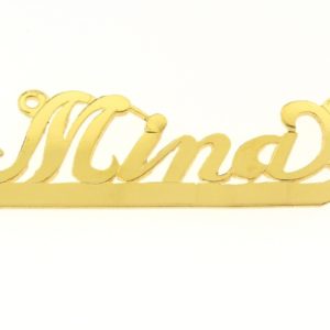 # 9638 - 14K Gold Filled Name Plate For Necklace - Mina # 9638 - 14K Gold Filled Name Plate For Necklace - Mina