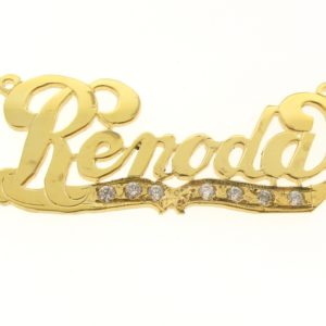 # 9642 - 14K Gold Filled Name Plate For Necklace - Renoda # 9642 - 14K Gold Filled Name Plate For Necklace - Renoda