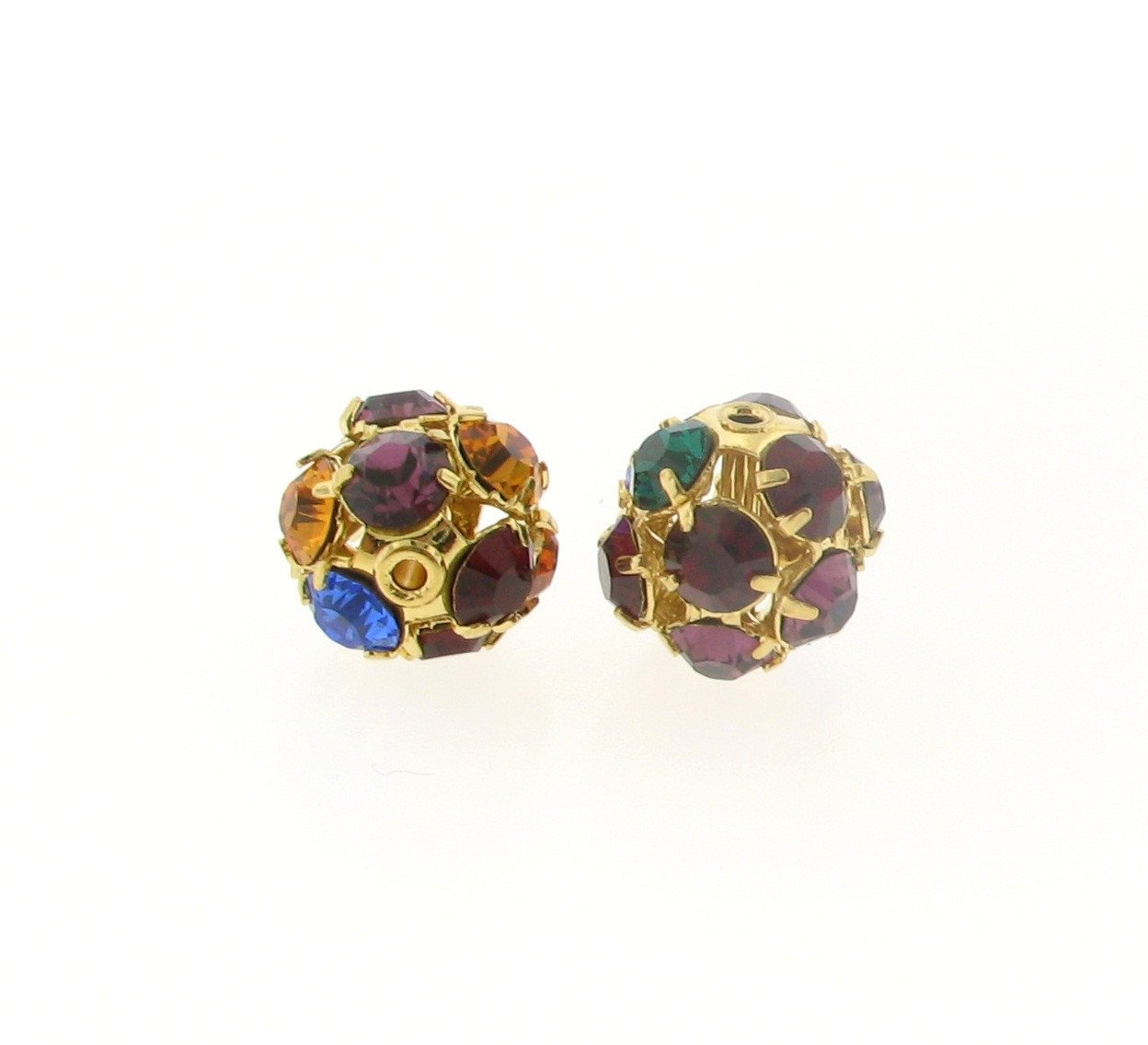 #3712 - 12mm Swarovski Gold Plated Rhinestone Ball - Dark Multi #3712 - 12mm Swarovski Gold Plated Rhinestone Ball - Dark Multi