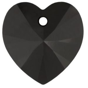 # 6228/6202 - 10.3x10mm Swarovski Crystal Heart Pendant - Jet # 6228/6202 - 10.3x10mm Swarovski Crystal Heart Pendant - Jet
