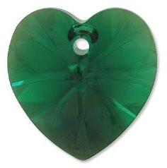 # 6228/6202 - 10.3x10mm Swarovski Crystal Heart Pendant - Emerald # 6228/6202 - 10.3x10mm Swarovski Crystal Heart Pendant - Emerald