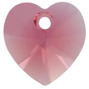 # 6228/6202 - 10.3x10mm Swarovski Crystal Heart Pendant - Indian Pink # 6228/6202 - 10.3x10mm Swarovski Crystal Heart Pendant - Indian Pink