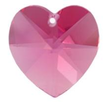 # 6228/6202 - 10.3x10mm Swarovski Crystal Heart Pendant - Rose # 6228/6202 - 10.3x10mm Swarovski Crystal Heart Pendant - Rose