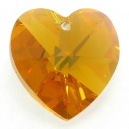 # 6228/6202 - 10.3x10mm Swarovski Crystal Heart Pendant - Topaz # 6228/6202 - 10.3x10mm Swarovski Crystal Heart Pendant - Topaz