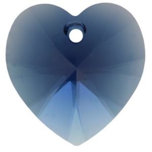 # 6228/6202 - 14.4x14mm Swarovski Crystal Heart Pendant - Dark Indigo # 6228/6202 - 14.4x14mm Swarovski Crystal Heart Pendant - Dark Indigo