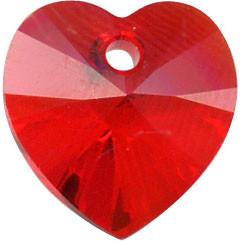 # 6228/6202 - 14.4x14mm Swarovski Crystal Heart Pendant - Lt. Siam # 6228/6202 - 14.4x14mm Swarovski Crystal Heart Pendant - Lt. Siam