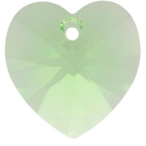 # 6228/6202 - 14.4x14mm Swarovski Crystal Heart Pendant - Peridot # 6228/6202 - 14.4x14mm Swarovski Crystal Heart Pendant - Peridot
