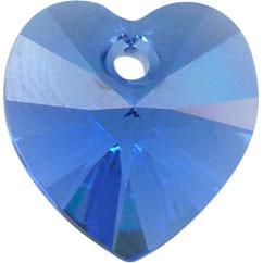 # 6228/6202 - 14.4x14mm Swarovski Crystal Heart Pendant - Sapphire # 6228/6202 - 14.4x14mm Swarovski Crystal Heart Pendant - Sapphire