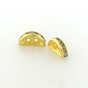77313 - Swarovski Half Moon Rondelle Spacer - Black Diamond