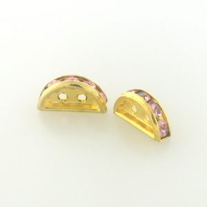 77313 - Swarovski Half Moon Rondelle Spacer - Light Rose