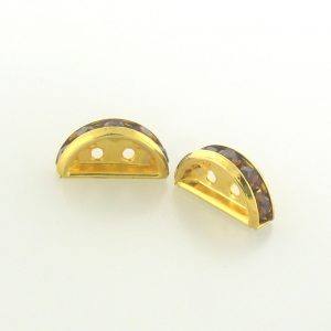 77313 - Swarovski Half Moon Rondelle Spacer - Smoked Topaz