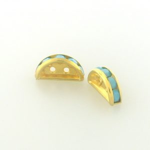 77313 - Swarovski Half Moon Rondelle Spacer - Turquoise 77313 - Swarovski Half Moon Rondelle Spacer - Turquoise