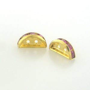 77313 - Swarovski Half Moon Rondelle Spacer - Fuchsia