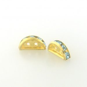 77313 - Swarovski Half Moon Rondelle Spacer - Aquamarine
