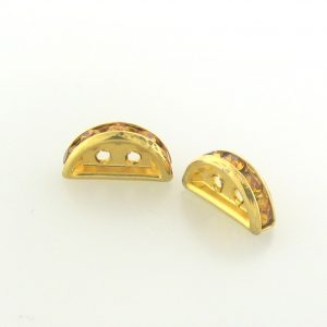 77313 - Swarovski Half Moon Rondelle Spacer - Topaz 77313 - Swarovski Half Moon Rondelle Spacer - Topaz