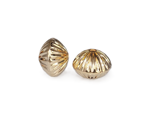 #83 - 12mm Gold Filled Straight Corrugated Round Saucer Bead (Rondelle) #83 - 12mm Gold Filled Straight Corrugated Round Saucer Bead (Rondelle)