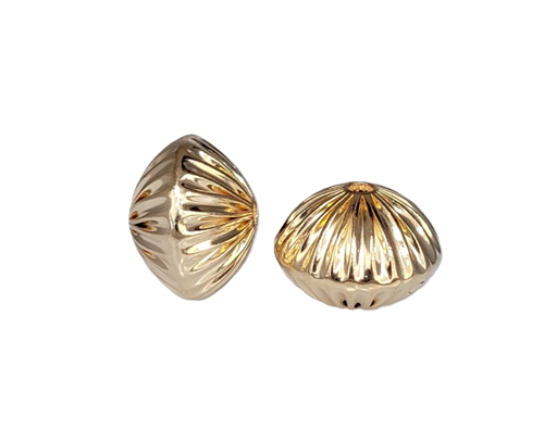 #86 - 18mm Gold Filled Straight Corrugated Round Saucer Bead (Rondelle) #86 - 18mm Gold Filled Straight Corrugated Round Saucer Bead (Rondelle)