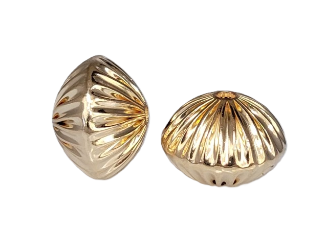 #86 - 18mm Gold Filled Straight Corrugated Round Saucer Bead (Rondelle) #86 - 18mm Gold Filled Straight Corrugated Round Saucer Bead (Rondelle)